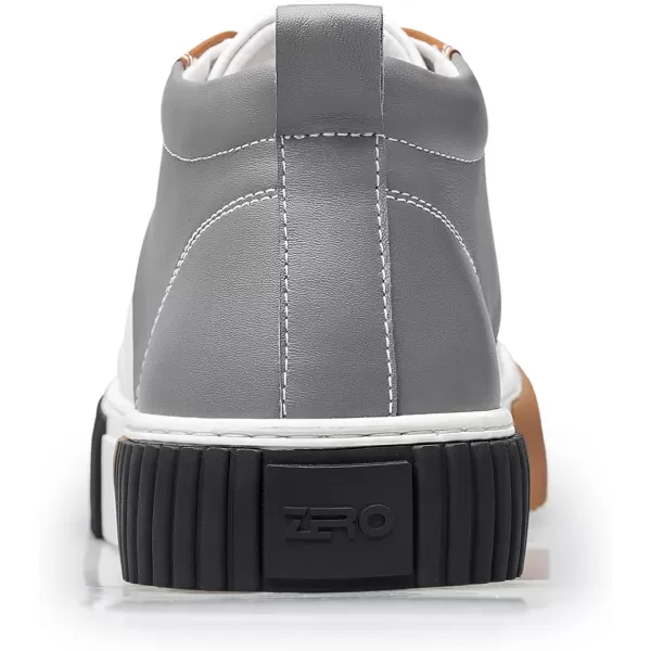 ZRO Mens High Top SneakersLeather Breathable Casual Shoes for MenS05806Grey