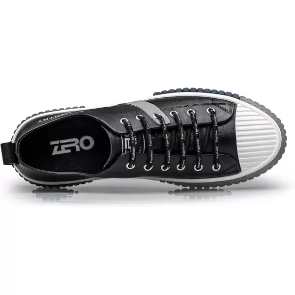 ZRO Mens Leather Sneakers Casual and Fashion Shoes for MenS03300Black