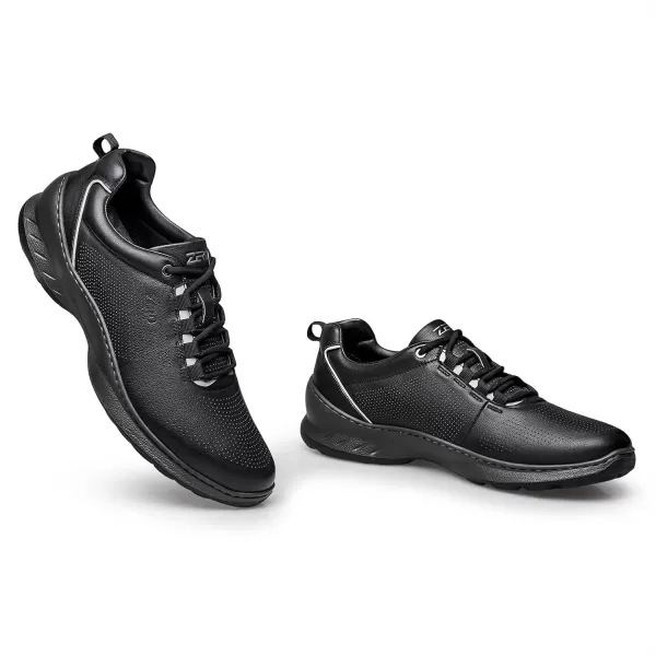 ZRO Mens Perforated Modern Sneakers with SelfWarm LeatherBlack