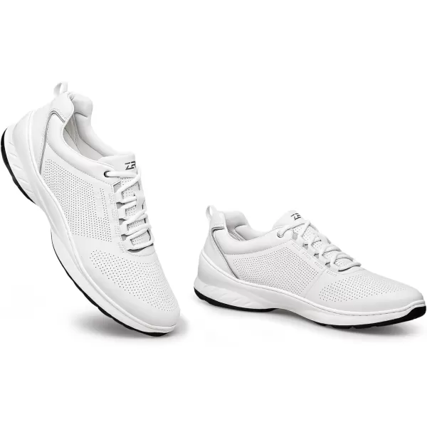 ZRO Mens Perforated Modern Sneakers with SelfWarm LeatherWhite