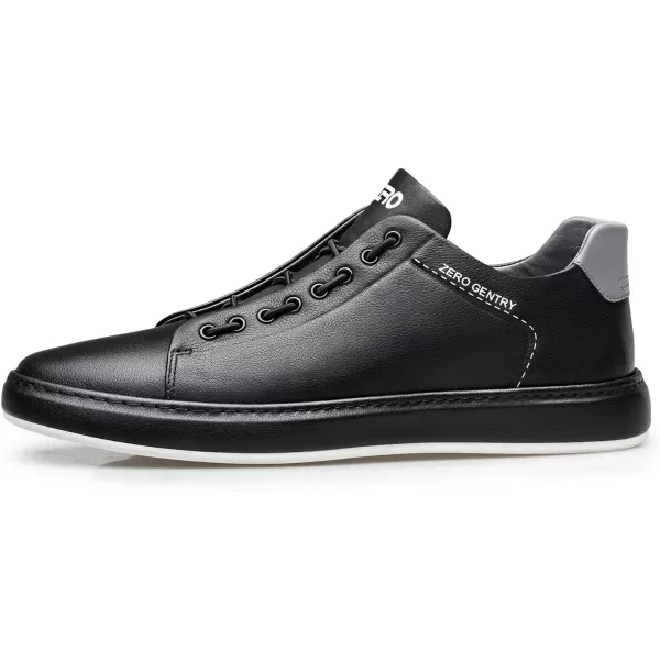 ZRO Mens Slip On Stylish Casual Fashion Leather SneakersBlack