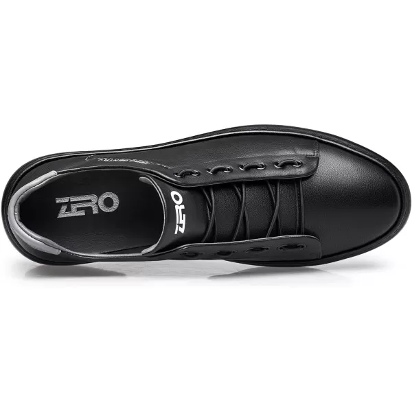 ZRO Mens Slip On Stylish Casual Fashion Leather SneakersBlack