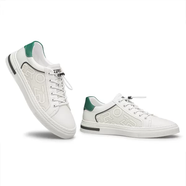 ZRO Mens Sneakers  PullOn Laces Soft Genuine Leather S33527 23 WinterWhite