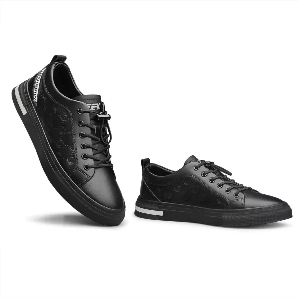 ZRO Mens Sneakers  PullOn Laces Wide Fit Soft Genuine Leather Lightweight S33525 23 WinterBlack