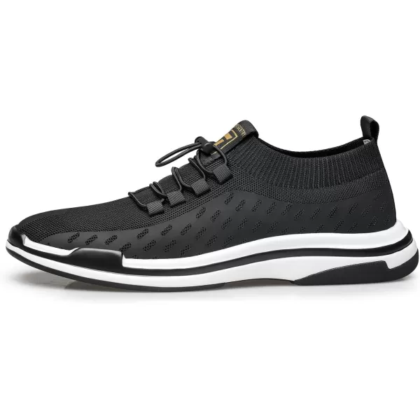 ZRO Mens Toggle Laces Mesh Lightweight Fashion SneakersBlack