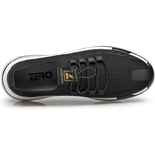 ZRO Mens Toggle Laces Mesh Lightweight Fashion SneakersBlack