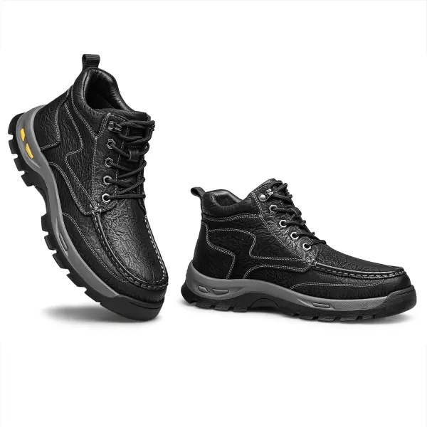 ZRO Mens Work Boots  Thick SlipResistant Genuine Leather H35706D 23 WinterBlack