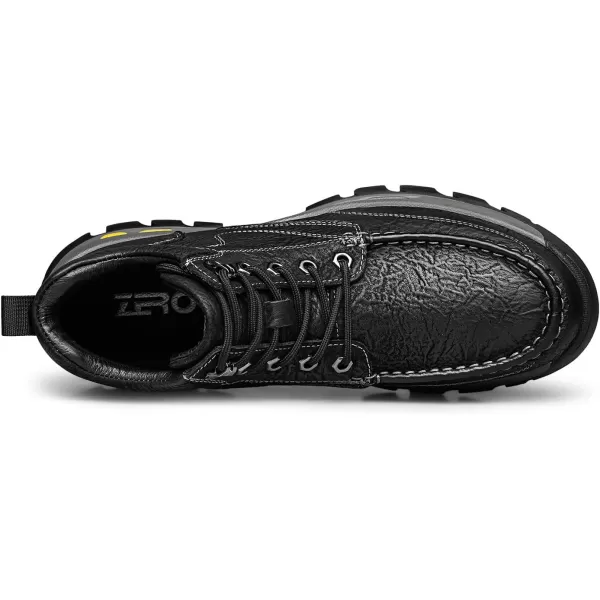 ZRO Mens Work Boots  Thick SlipResistant Genuine Leather H35706D 23 WinterBlack