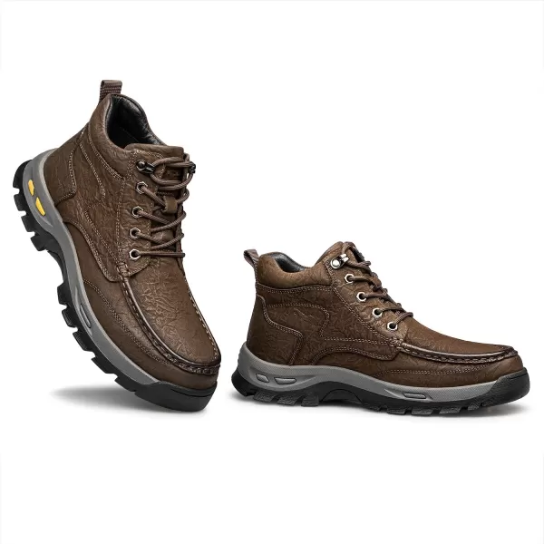 ZRO Mens Work Boots  Thick SlipResistant Genuine Leather H35706D 23 WinterBrown