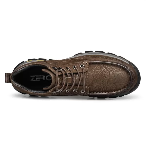 ZRO Mens Work Boots  Thick SlipResistant Genuine Leather H35706D 23 WinterBrown