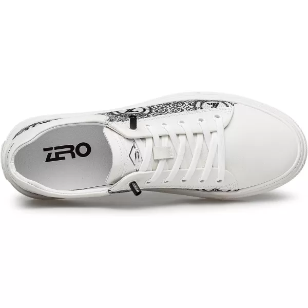 ZRO Mens leather sneakers fashion casual wide width shoes for men 22 modelWhite
