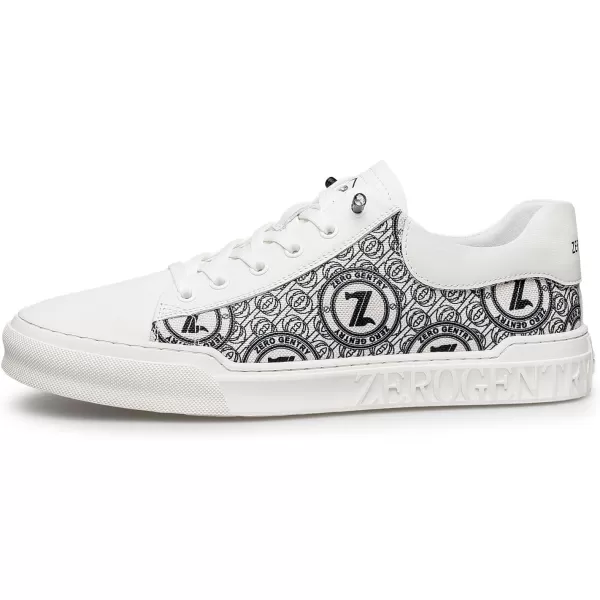 ZRO Mens leather sneakers fashion casual wide width shoes for men 22 modelWhite