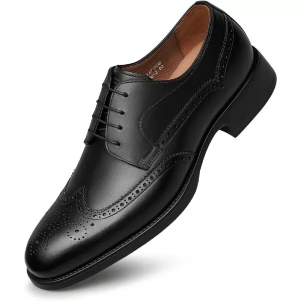 Mens Derby Dress Shoes Brogue Carved Leather Oxford Formal Shoes for Men XAF1836 24 SpringBlack