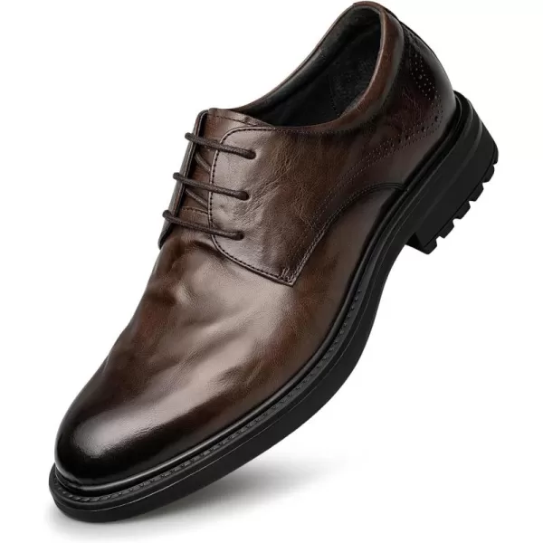 Mens Derby Shoes  Fashionable Genuine Leather Roomy Fit B33510 23 WinterBrown