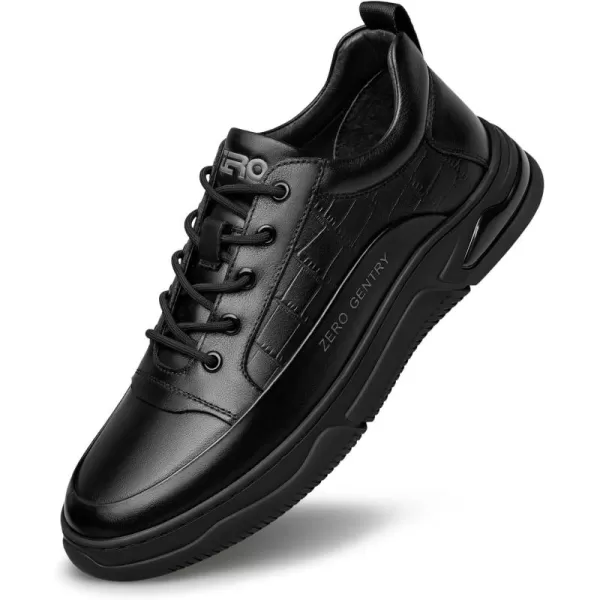 Mens Sneakers  Laceup Thick Sole Nonslip Rubber Outsole Genuine Leather S33666 23 WinterBlack