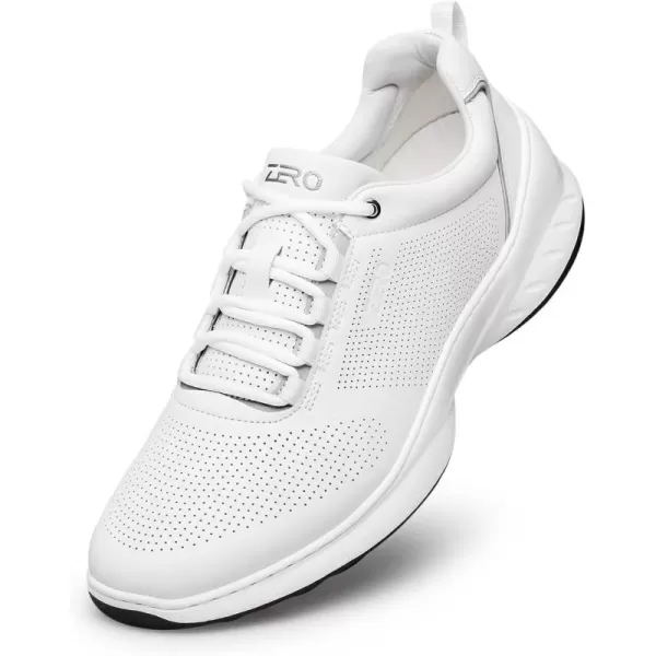 ZRO Mens Perforated Modern Sneakers with SelfWarm LeatherWhite