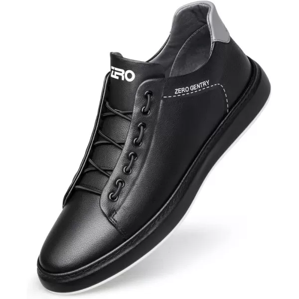 ZRO Mens Slip On Stylish Casual Fashion Leather SneakersBlack