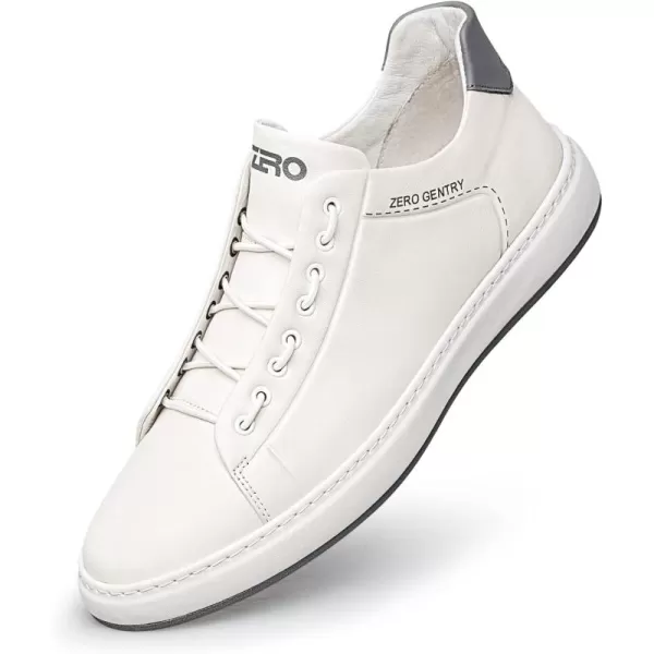 ZRO Mens Slip On Stylish Casual Fashion Leather SneakersWhite