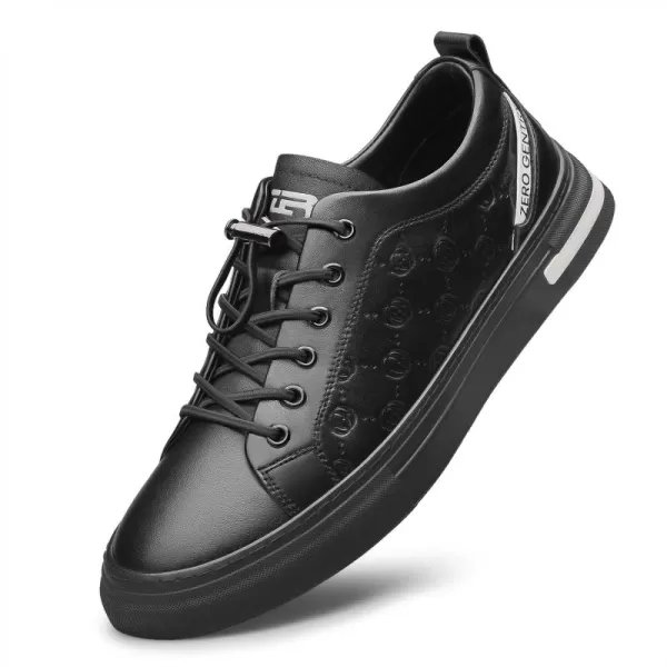 ZRO Mens Sneakers  PullOn Laces Wide Fit Soft Genuine Leather Lightweight S33525 23 WinterBlack