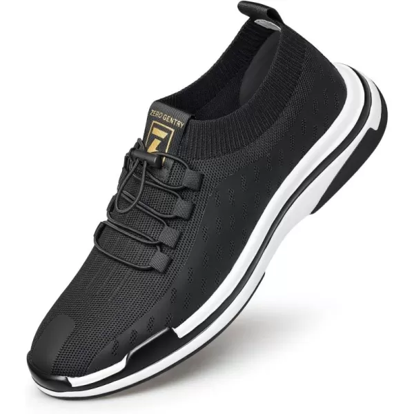 ZRO Mens Toggle Laces Mesh Lightweight Fashion SneakersBlack
