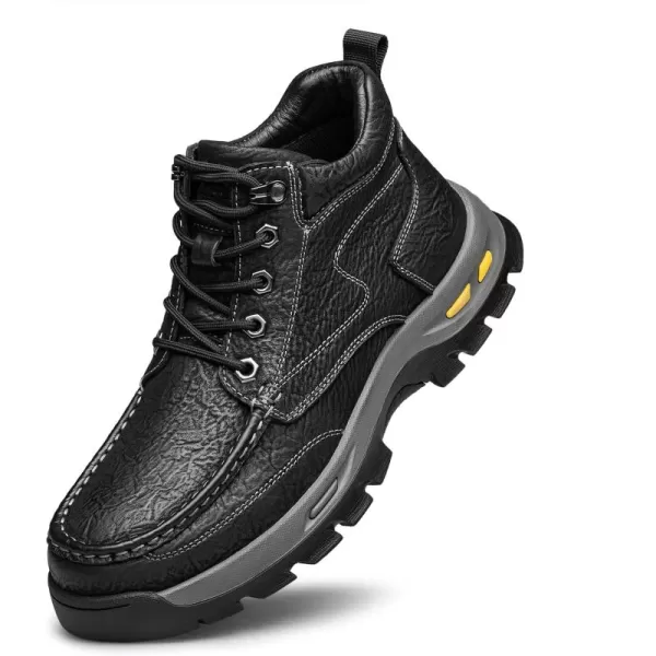 ZRO Mens Work Boots  Thick SlipResistant Genuine Leather H35706D 23 WinterBlack