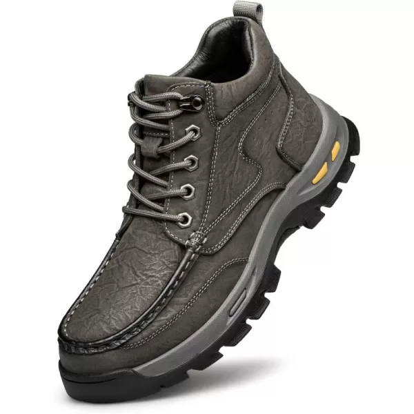 ZRO Mens Work Boots  Thick SlipResistant Genuine Leather H35706D 23 WinterGrey