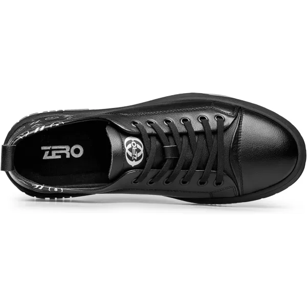 Mens Sneakers Genuine Leather Thick Sole Casual Height Increase by 5 cm Athletic Shoes S1205 22 AutumnBlack