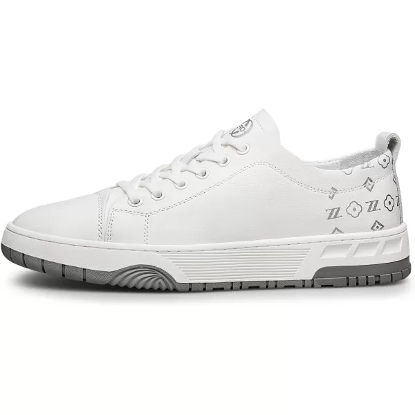 Mens Sneakers Genuine Leather Thick Sole Casual Height Increase by 5 cm Athletic Shoes S1205 22 AutumnWhite