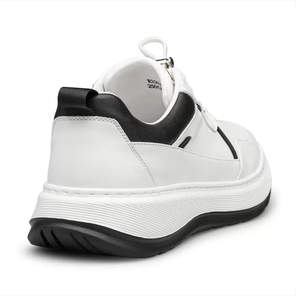Mens Sneakers  Stylish and Minimalist PullOn Laces Genuine Leather R33572 23 WinterWhite