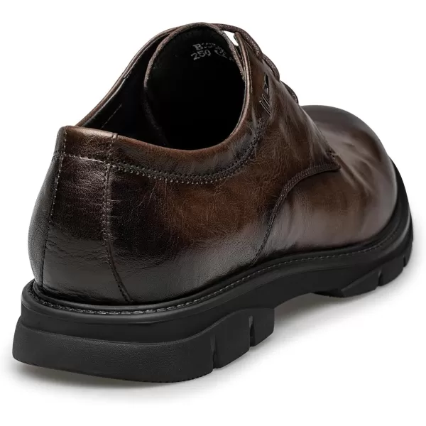 ZRO Mens Derby Shoes  Distressed Leather Casual Style B33509 23 WinterBrown