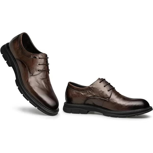 ZRO Mens Derby Shoes  Distressed Leather Casual Style B33509 23 WinterBrown