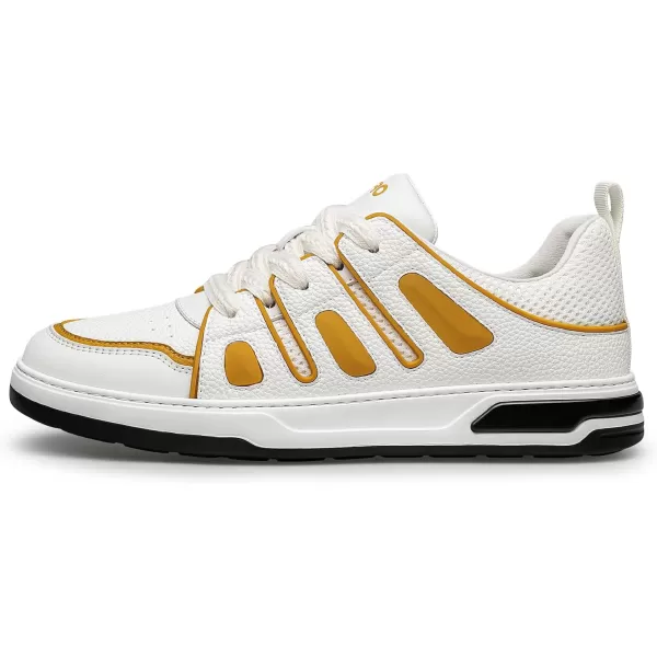 ZRO Mens Sneakers Fashion laceup Flat Leather Shoes for Men XSF1866 24 SpringYellow