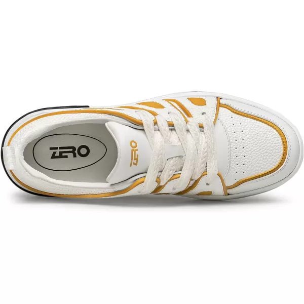 ZRO Mens Sneakers Fashion laceup Flat Leather Shoes for Men XSF1866 24 SpringYellow