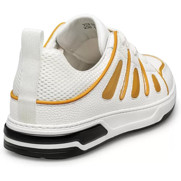 ZRO Mens Sneakers Fashion laceup Flat Leather Shoes for Men XSF1866 24 SpringYellow