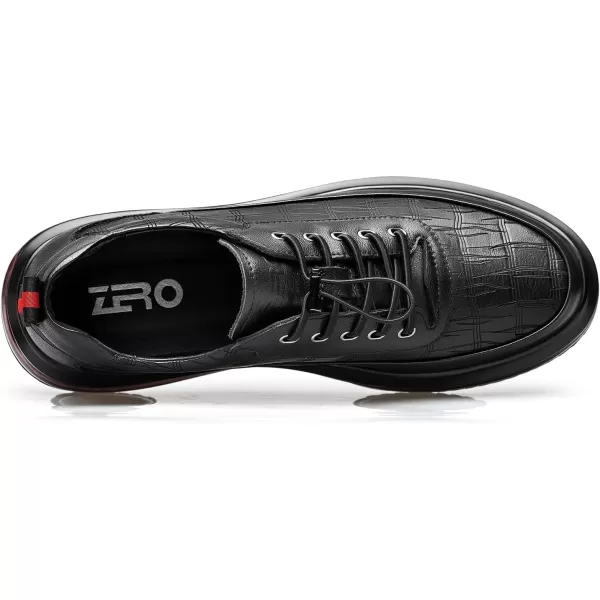 ZRO Mens Toggle Laces Leather Fashion SneakersBlack