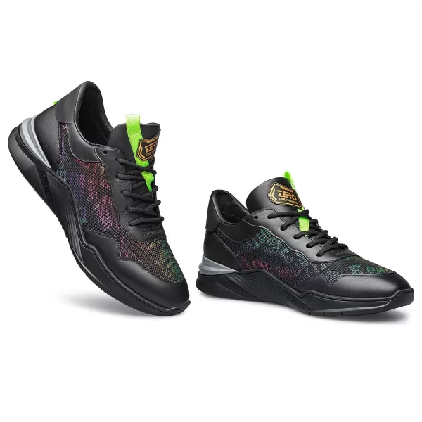 ZRO Mens running shoes leather fashion sneakers shoes for men 22 modelBlack