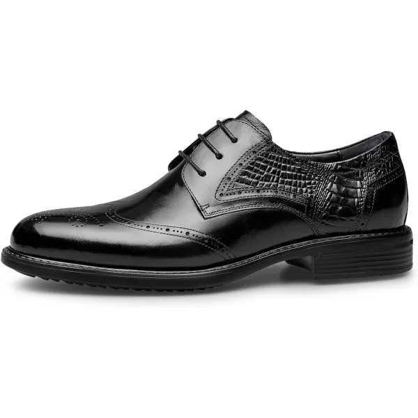 Mens Brogue Dress Shoes Leather Black Oxford Tuxedo Shoes for Men 22 ModelBlack
