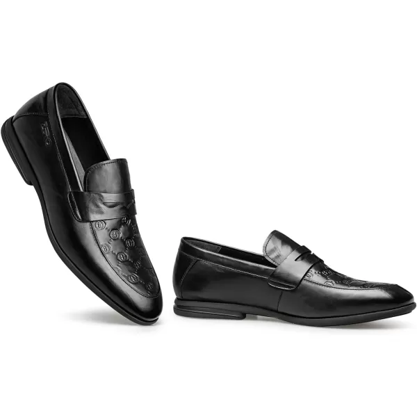 Mens Loafers Genuine Leather Simple Soft DF1927 24 SpringBlack