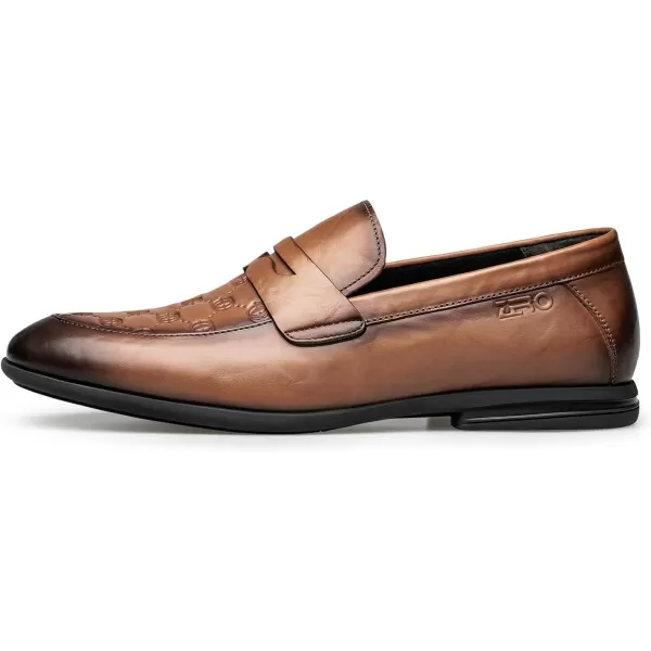 Mens Loafers Genuine Leather Simple Soft DF1927 24 SpringBrown
