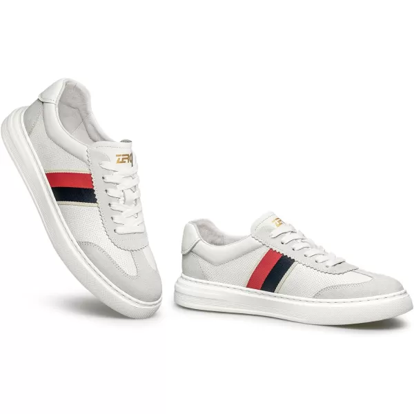 Mens fashion sneakers Suede with Genuine Leather Upper S1322123 SummerWhite