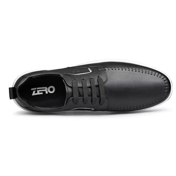 Mens sneakers genuine leather athletic shoes fashionable thick soles R1223331AutumnBlack