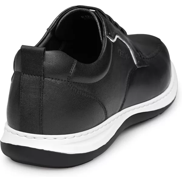 Mens sneakers genuine leather athletic shoes fashionable thick soles R1223331AutumnBlack