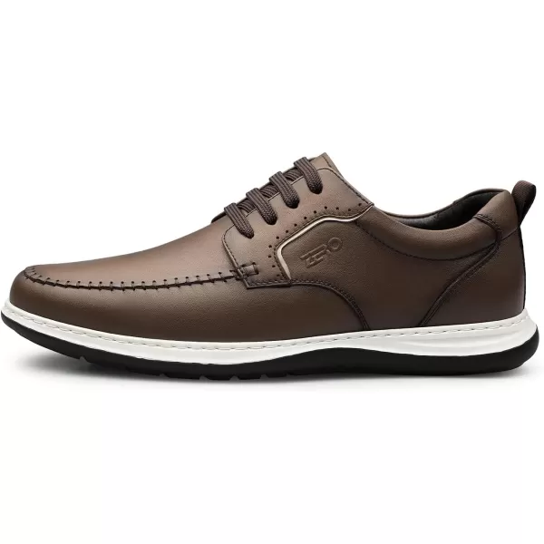 Mens sneakers genuine leather athletic shoes fashionable thick soles R1223331AutumnBrown