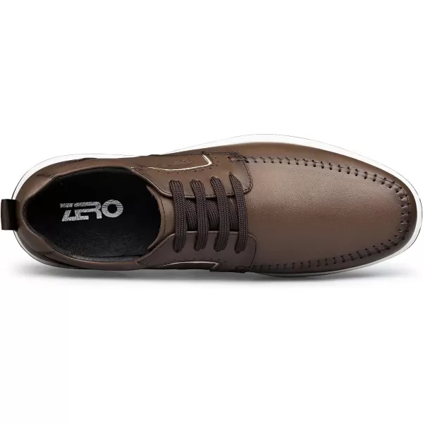 Mens sneakers genuine leather athletic shoes fashionable thick soles R1223331AutumnBrown
