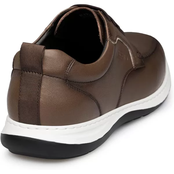 Mens sneakers genuine leather athletic shoes fashionable thick soles R1223331AutumnBrown