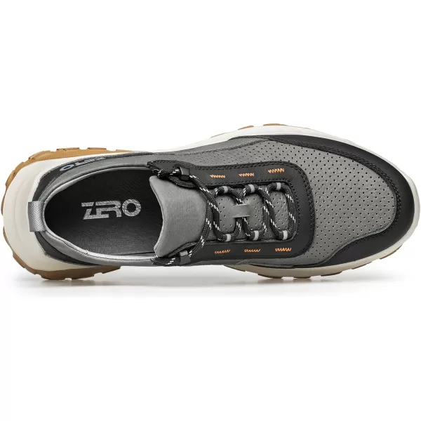 ZRO Mens Slip on Flat Sneakers Fashion Leather Shoes for Men HF1901 24 SpringGrey