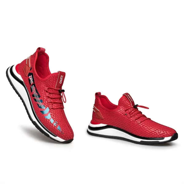 ZRO Mens Walking Stylish Mesh Fashion SneakersRed