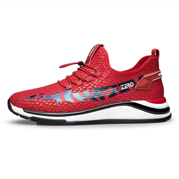ZRO Mens Walking Stylish Mesh Fashion SneakersRed