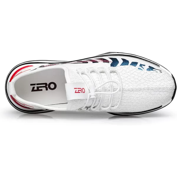 ZRO Mens Walking Stylish Mesh Fashion SneakersWhite
