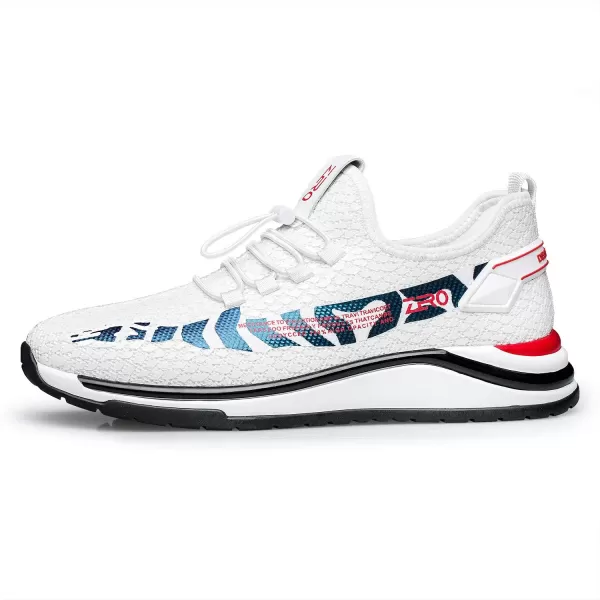 ZRO Mens Walking Stylish Mesh Fashion SneakersWhite